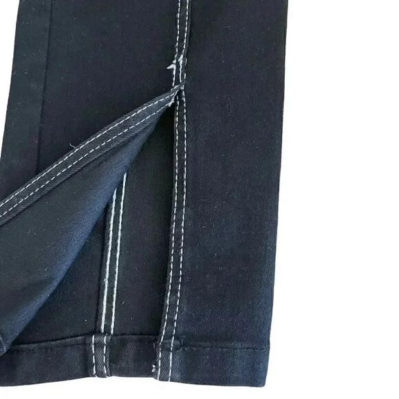 Zara Women’s Black Striped Slit High Waisted Skinny Pants SZ 4 #1130 - Picture 7 of 13